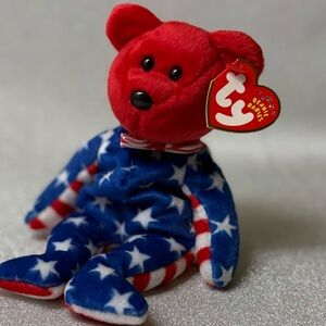 TY Beanie Baby “Liberty” – Patriotic Red, White & Blue Hang Tag Attached!)